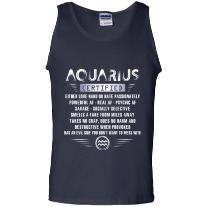 Aquarius Certified Either Love Hard T-shirt Navy