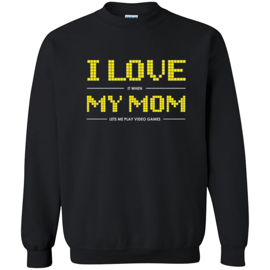 Family T-shirt I Love My Mom Let's Me Play Video Games Black