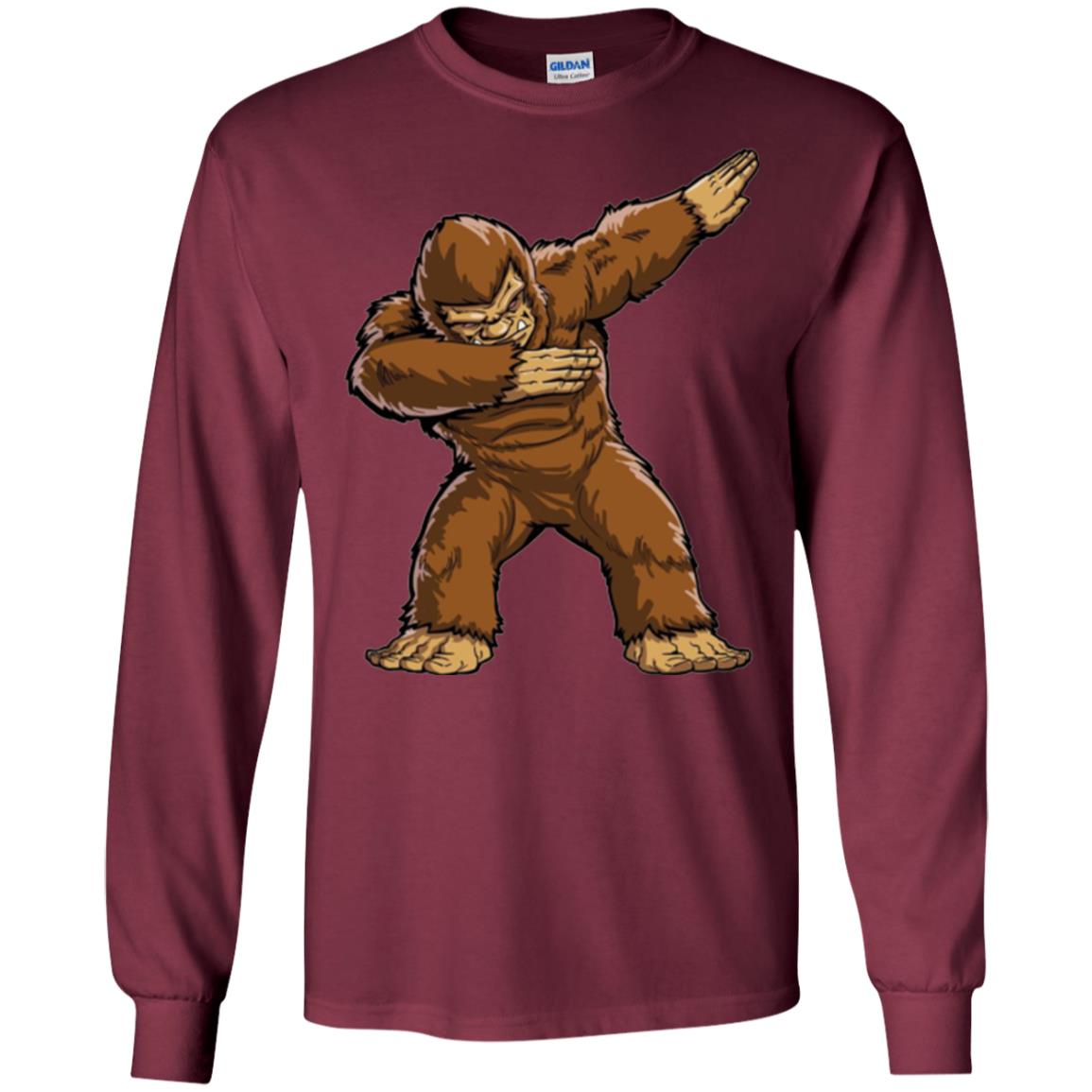 Monkey T-shirt Bigfoot Sasquatch Dabbing Maroon