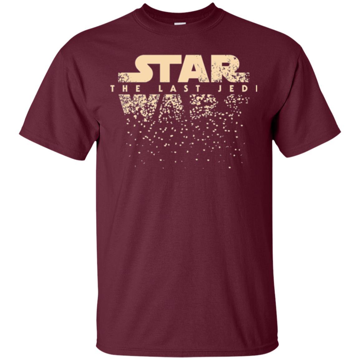Star Wars Last Jedi Disintegrated Logo Graphic T-shirt Maroon