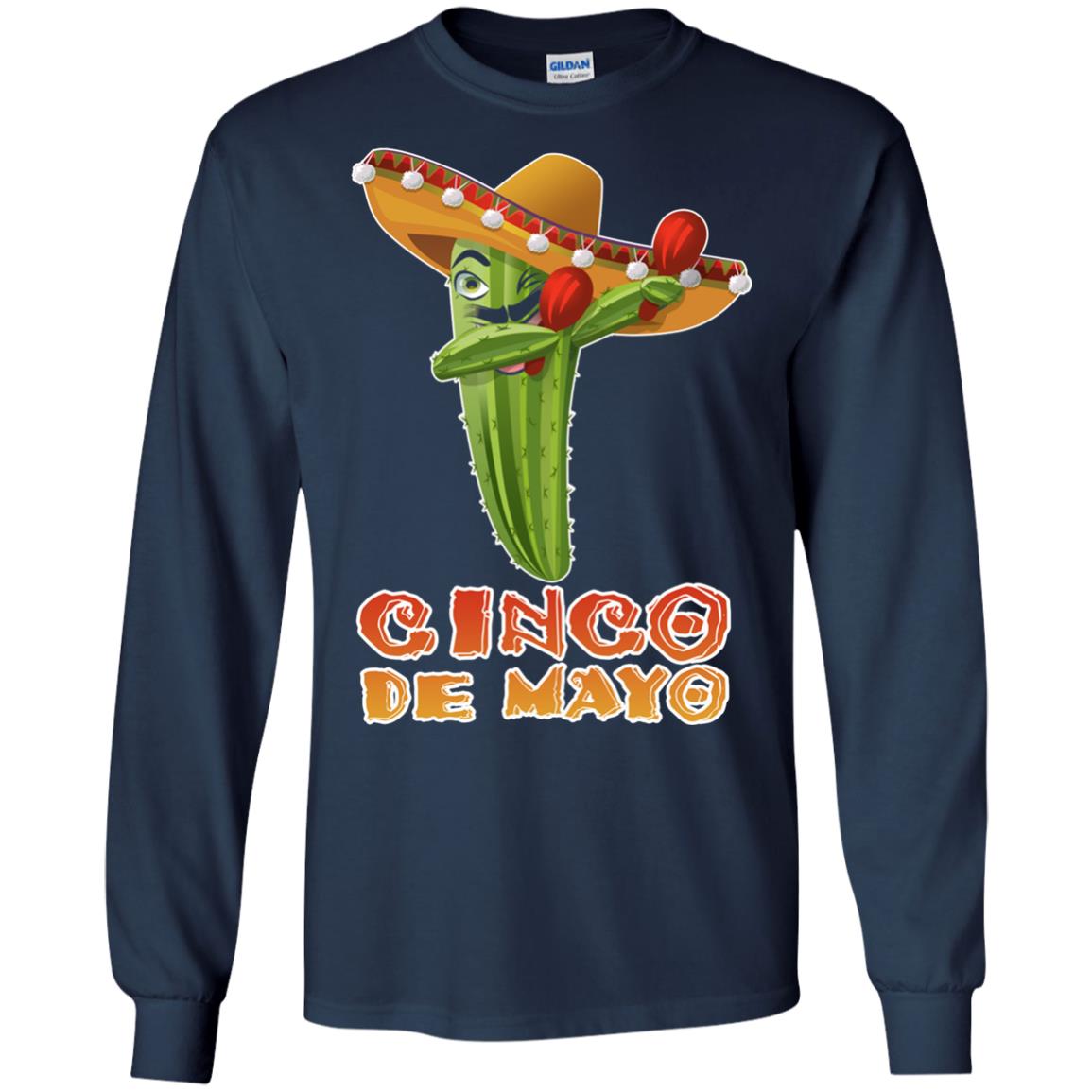Dabbing Cinco De Mayo Cactus Shirt Navy