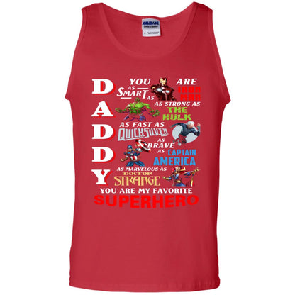Daddy You Are My Favorite Superhero Movie Fan T-shirt Red