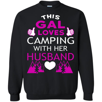 This Gal Loves Camping With Her Husband Wife Shirt Black