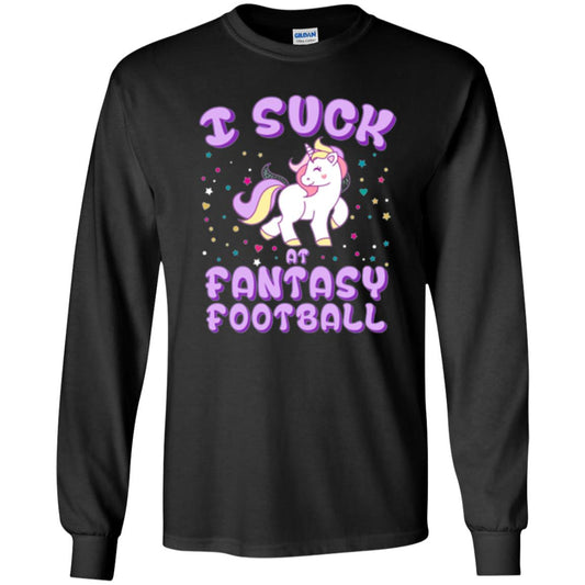 Unicorn Lovers T-shirt I Suck At Fantasy Football Black