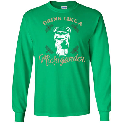 Drink Like Michigander Shirt Irish Green