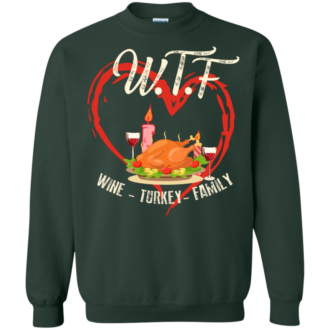 Turkey Wine Family Thanksgiving Drinking Gift Shirt For Family Forest Green