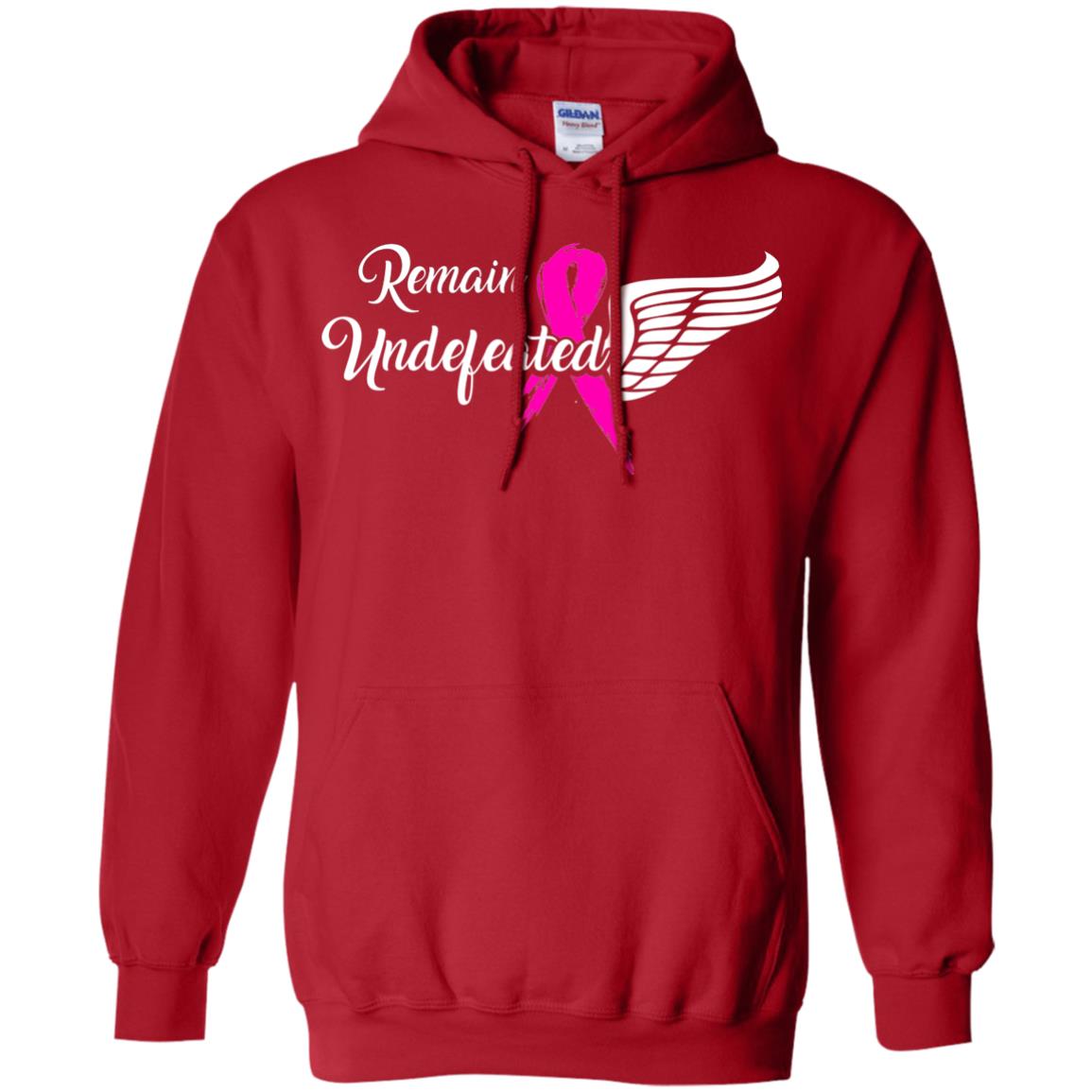 Breast Cancer T-shirt Remain Undefeated Red