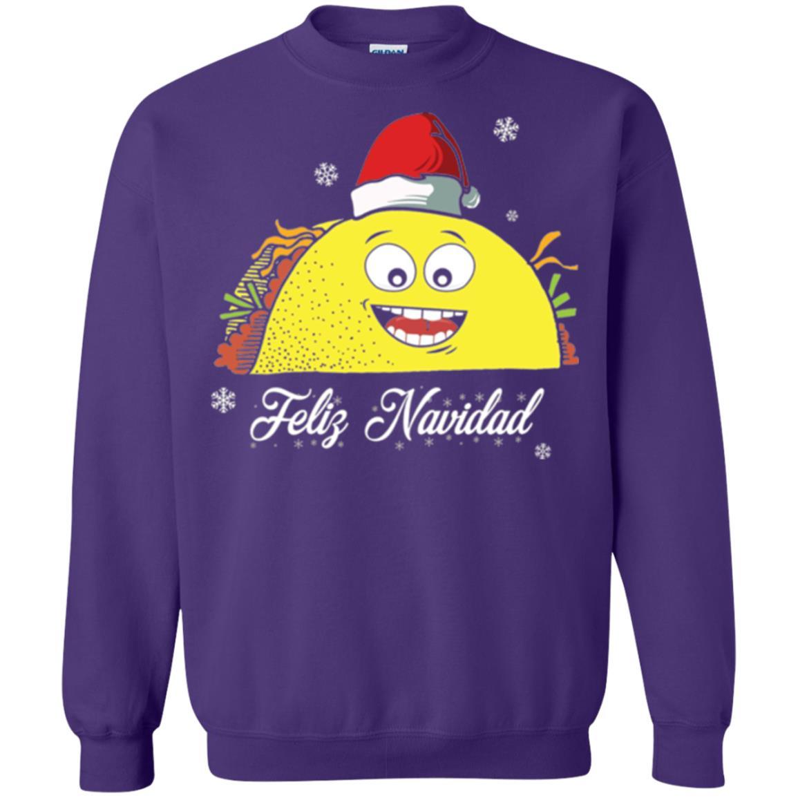 Christmas T-shirt Taco Feliz Navidad Purple