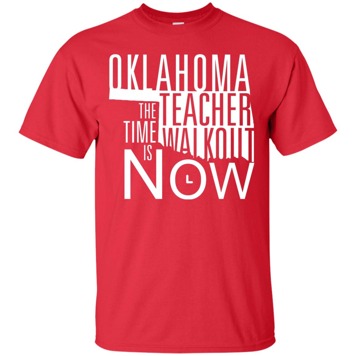 Oklahoma Teacher Waikout The Time Is Now Gun Control T-shirt Red