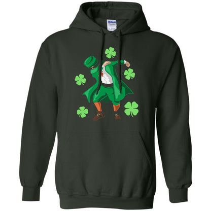 Funny Dabbing Leprechaun St. Patricks Day T-shirt Forest Green