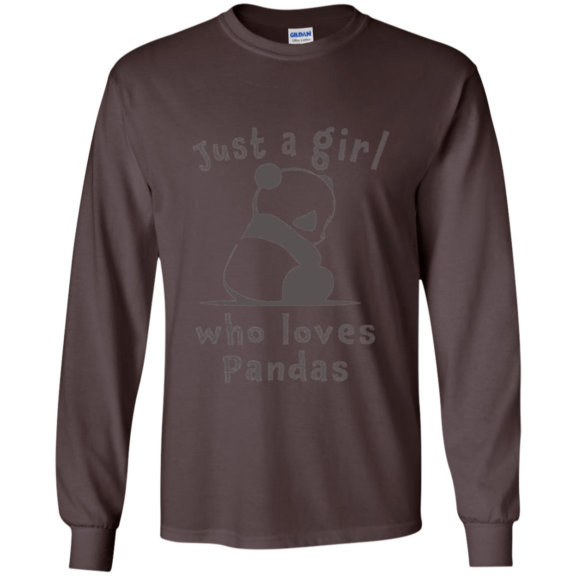 Panda Lover T-shirt Just A Girl Who Lover Pandas Dark Chocolate
