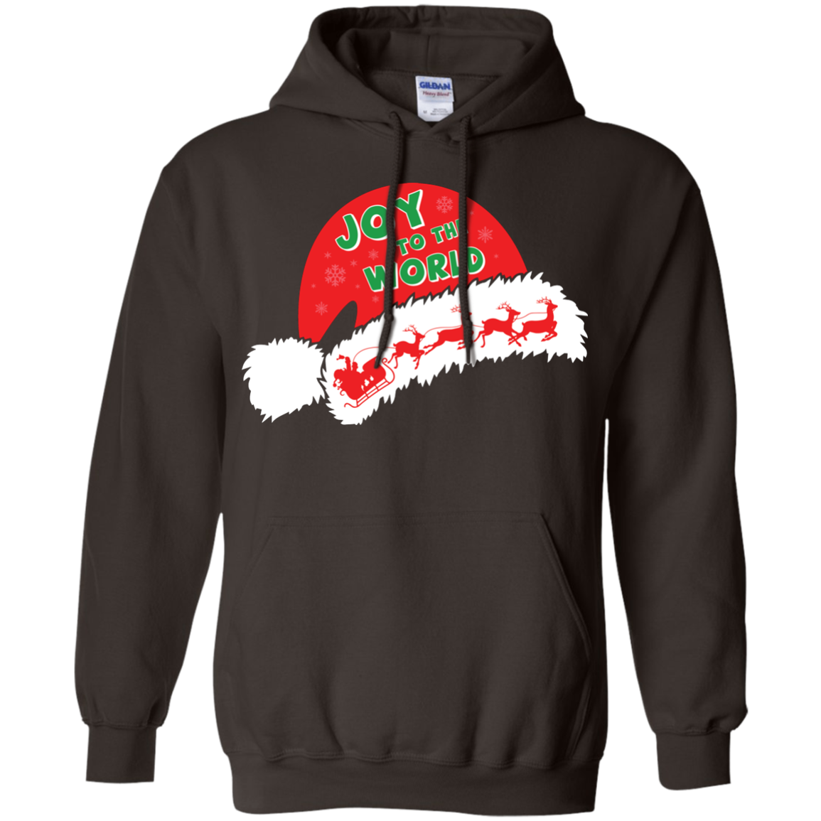 Christmas T-shirt Joy To The World Dark Chocolate