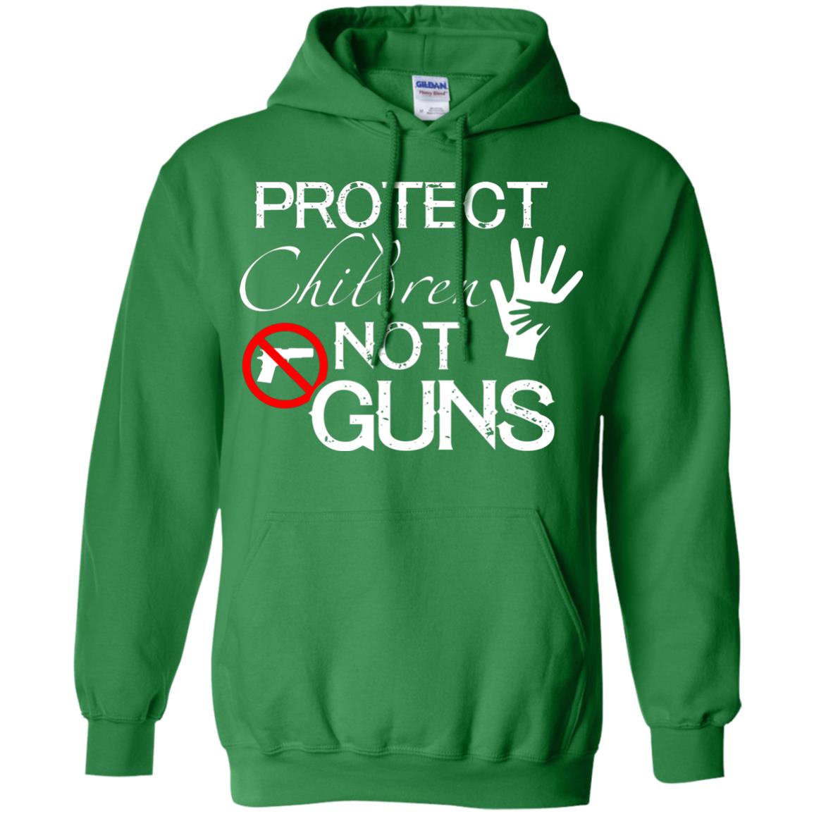Anti Gun T-shirt Protect Children Not Gun Irish Green