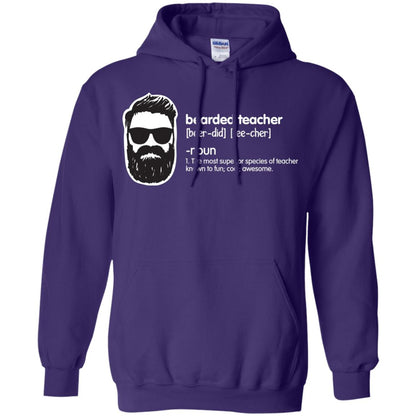 Bearded Teacher The Most Superior Species Of Teacher Known To Fun Cool Awesome Shirt Purple