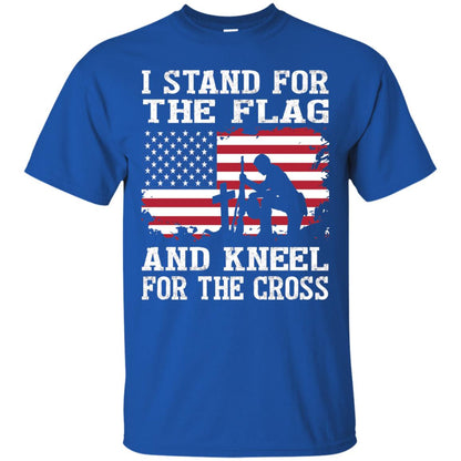 I Stand For The Flag And Kneel For The Cross Military T-shirt Royal