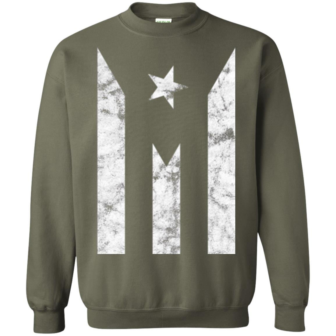 Boricua T-shirt Puerto Rico Black Flag T-shirt Military Green