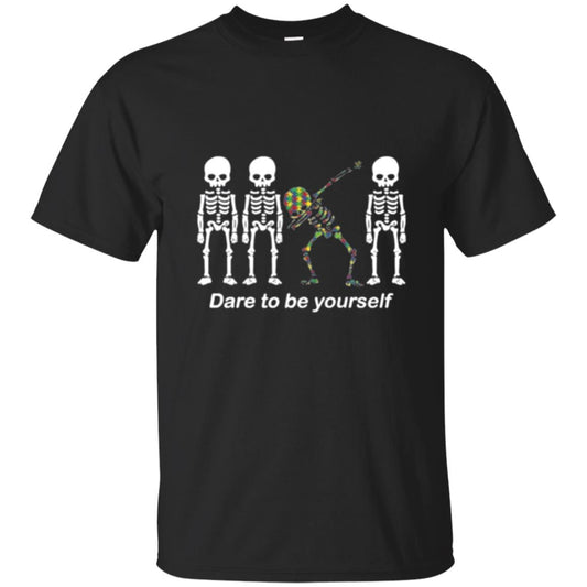 Dabbing T-shirt Dabbing Skeleton Dare To Be Yourself Black