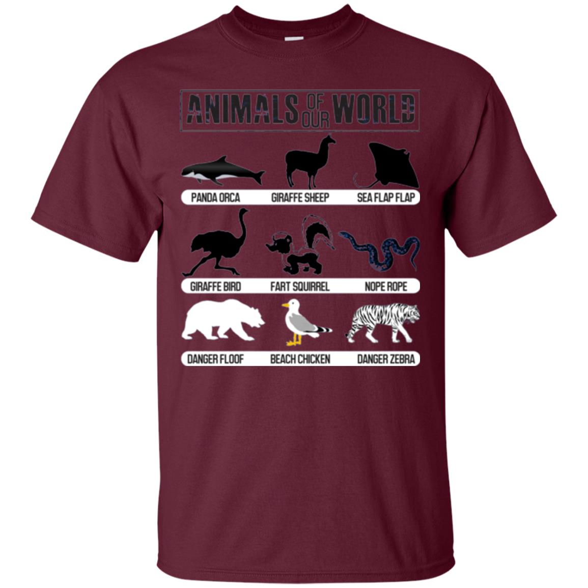 Save Animals Of Our World T-shirt Maroon