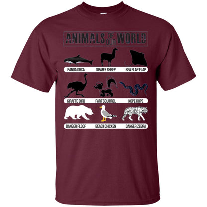Save Animals Of Our World T-shirt Maroon
