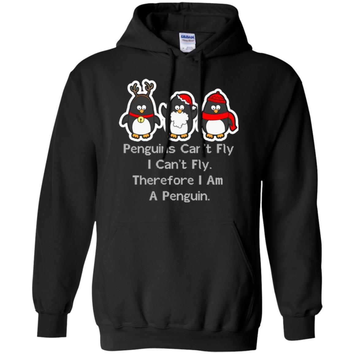 Penguin Lover T-shirt Penguins Can't Fly I Can't Fly Therefore I Am A Penguin Black