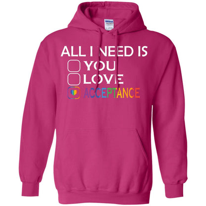 All I Need Is Acceptance Lgbt Shirt Heliconia