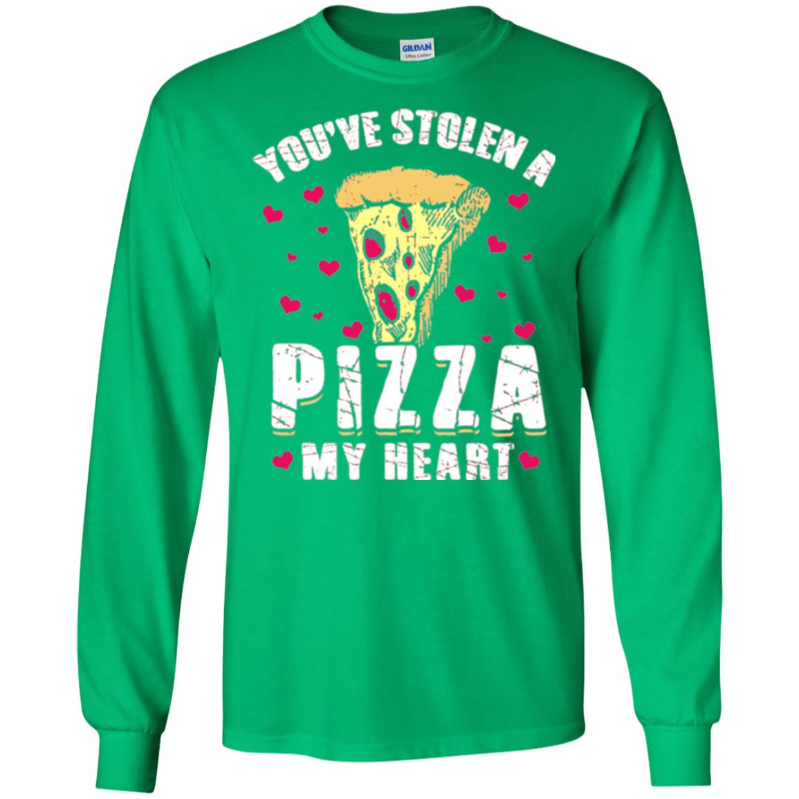 Funny Valentines Day Shirt Food Gift You_ve Stolen Pizza My Heart Irish Green