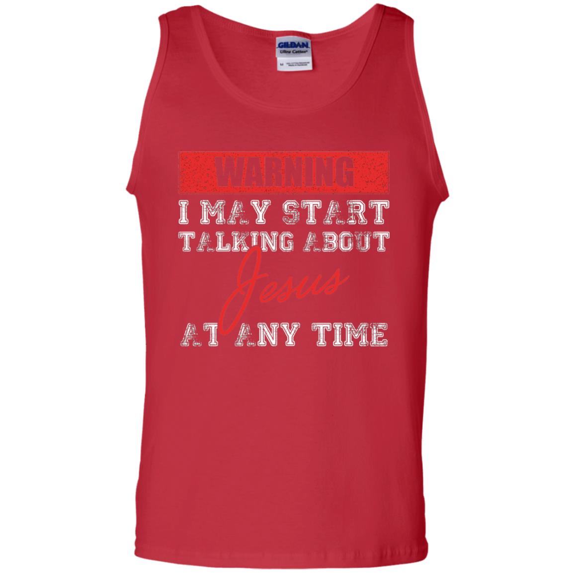 Christian T-shirt I May Start Talking About Jesus Red