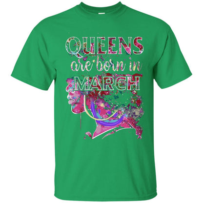 Birthday T-shirt Queens Are Born In March Irish Green