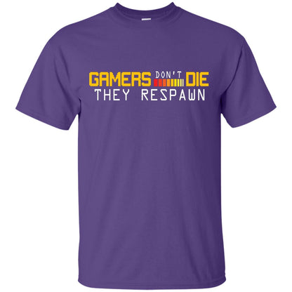 Gamers Don’t Die They Respawn Best T-shirt For Gamer Purple