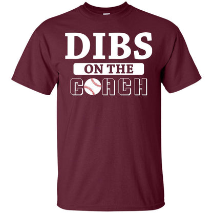 Dibs On The Coach Baseball T-shirt Maroon
