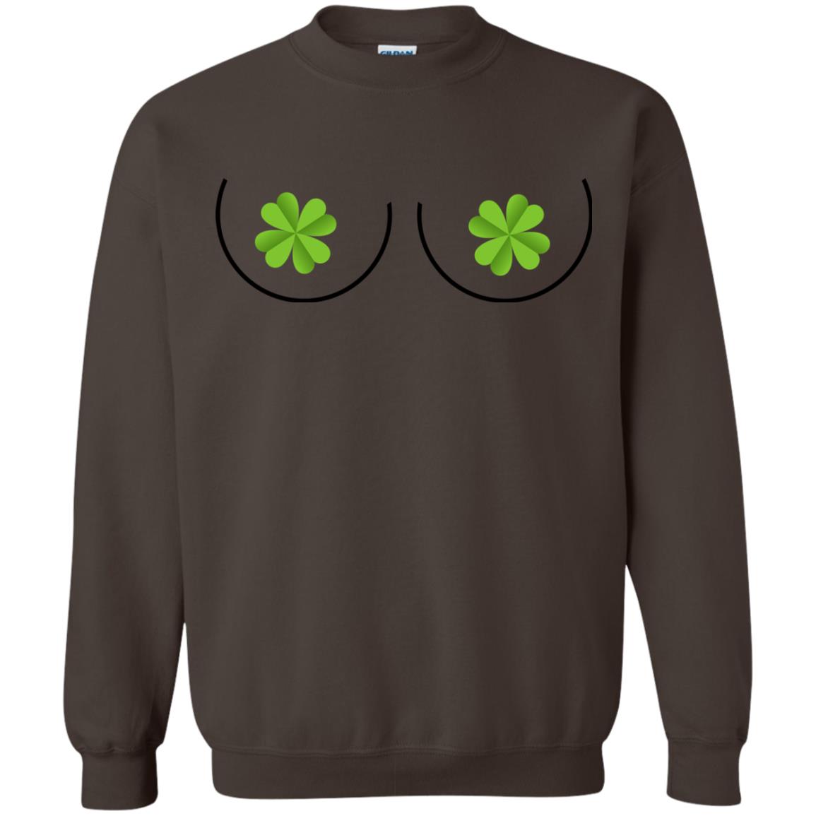 Shamrocks Breast Saint Patrick_s Day T-shirt Dark Chocolate
