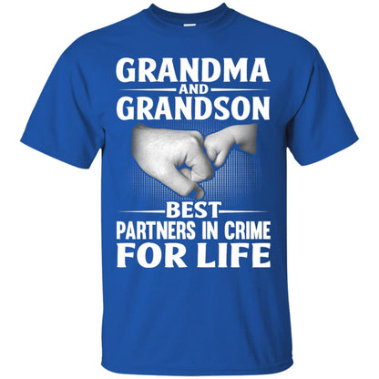Grandma And Grandson Best Partners In Crime For Life Family T-shirt Royal