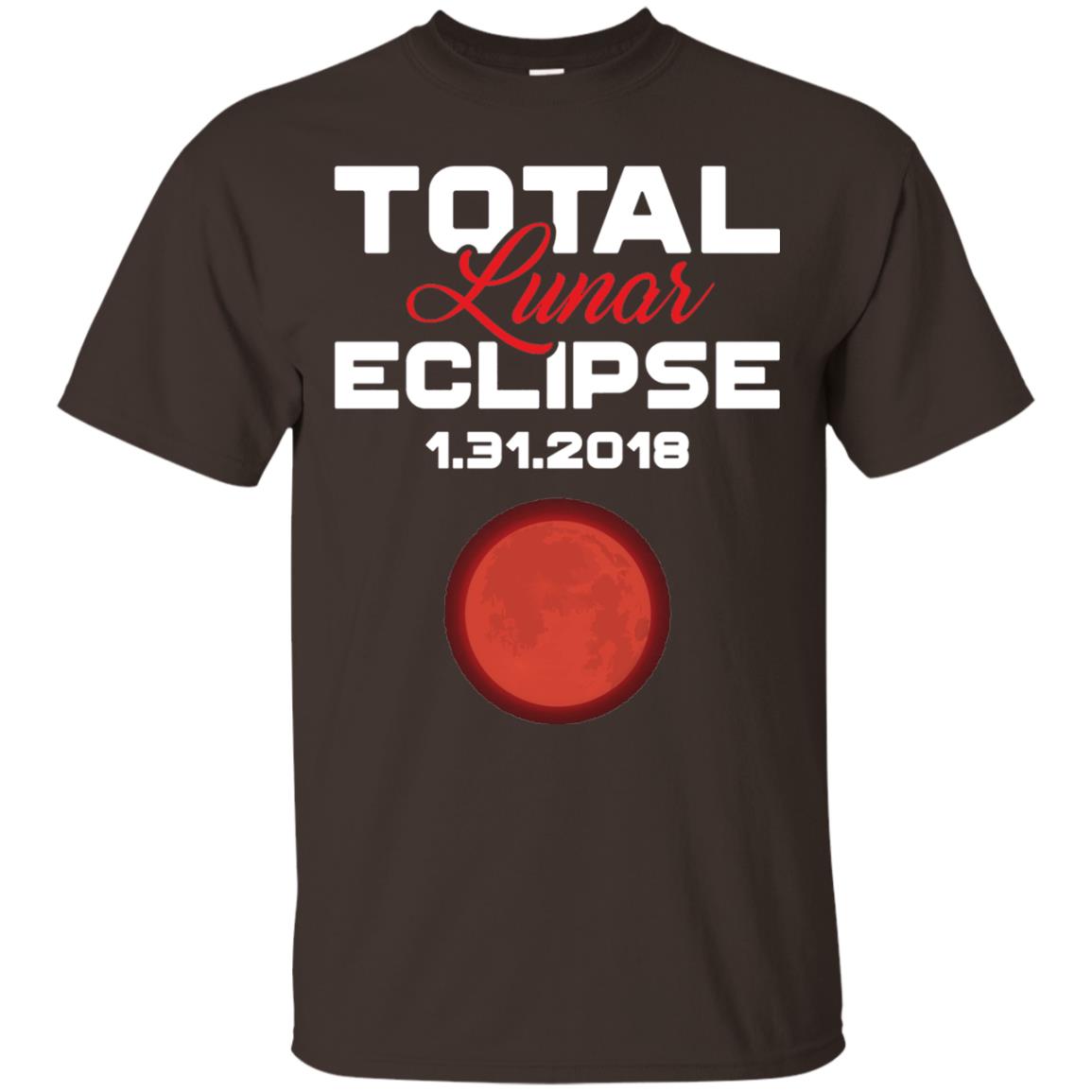 Eclipse January 31st 2018 Total Lunar Eclipse T-shirt Blood Moon Dark Chocolate
