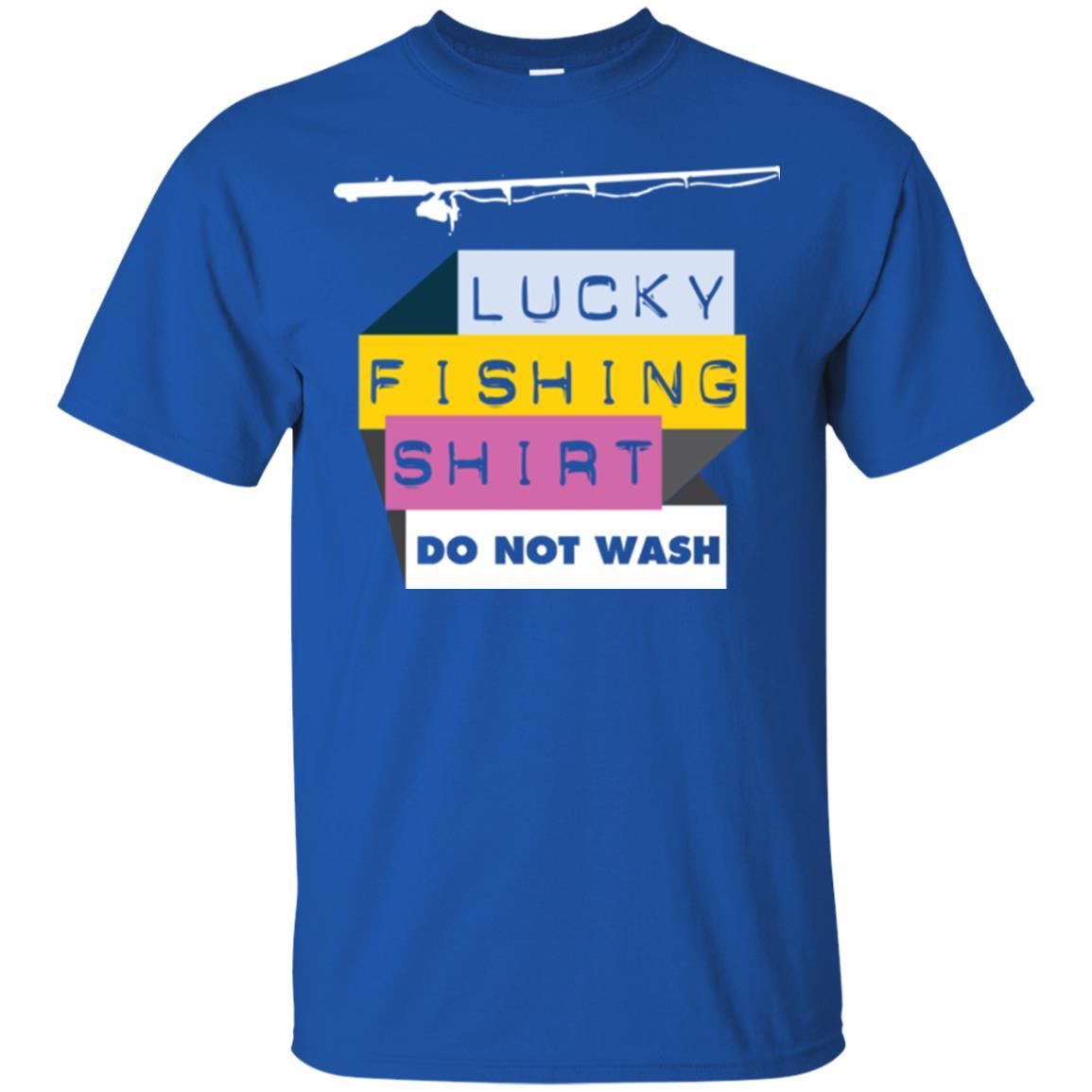 Fisherman T-shirt Lucky Fishing Shirt Do Not Wash Royal