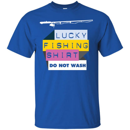 Fisherman T-shirt Lucky Fishing Shirt Do Not Wash Royal
