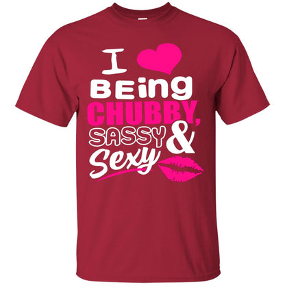 I Being Chubby Sassy Sexy Lip Shirt Cardinal