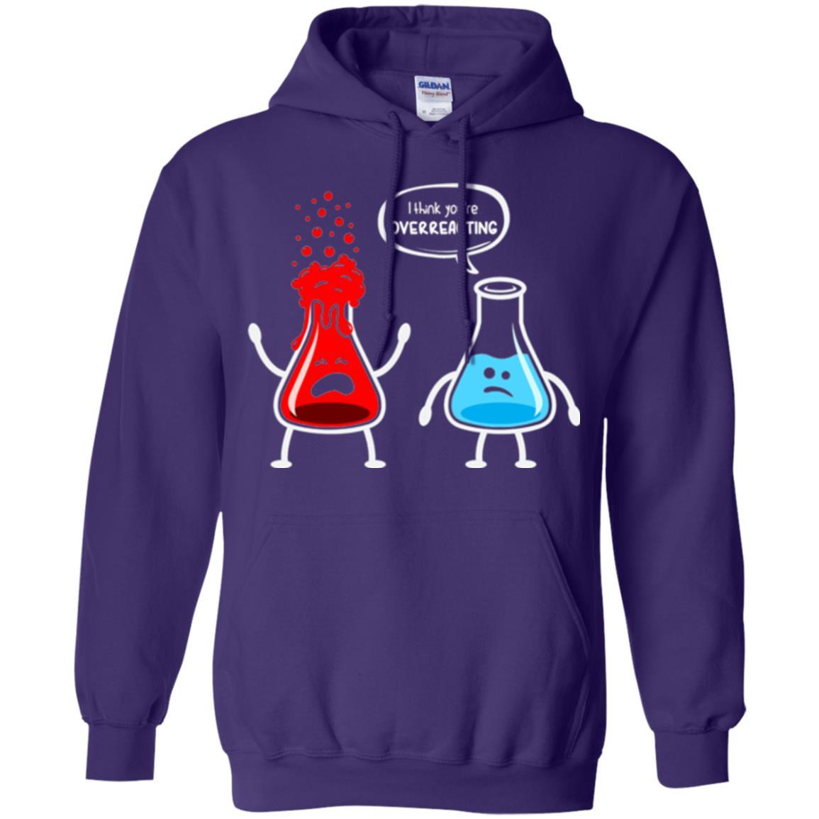 Nerd Chemistry T-shirt I Think You're Overreacting Purple