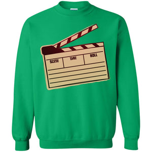 Movie Clapper Filmmaker Film Student ShirtG180 Gildan Crewneck Pullover Sweatshirt 8 oz.