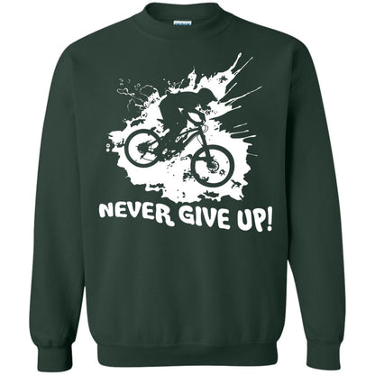 Biker T-shirt Never Give Up Forest Green