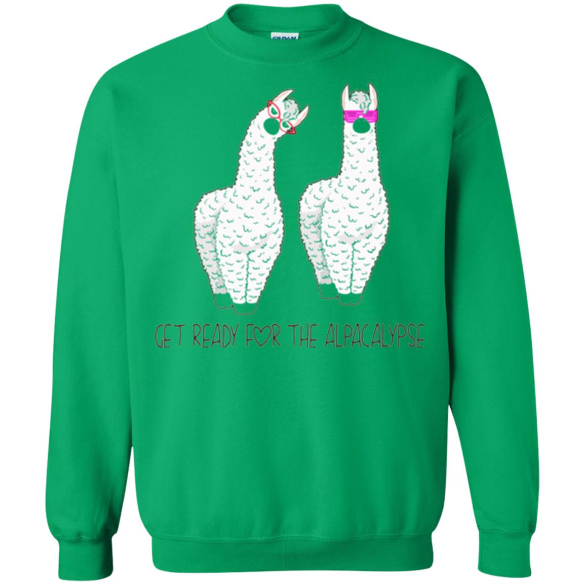 Funny Alpaca T-shirt Get Ready For The Alpacalypse Irish Green