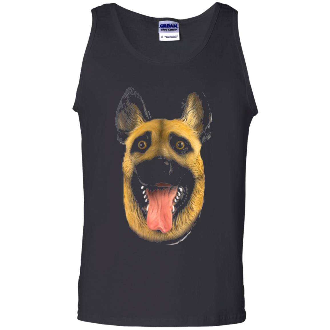 Dog Lover T-shirt Creepy Dog Head T-shirt Black