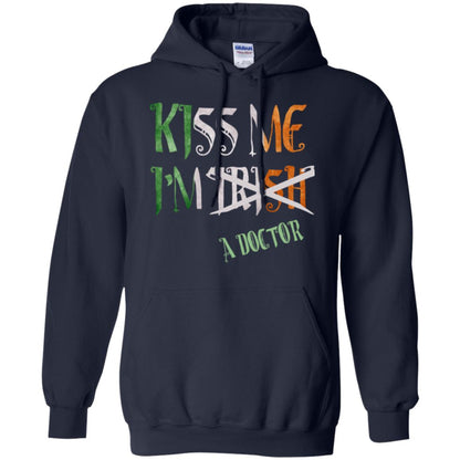 Saint Patrick's Day T-shirt Kiss Me I'm Irish A Doctor Navy