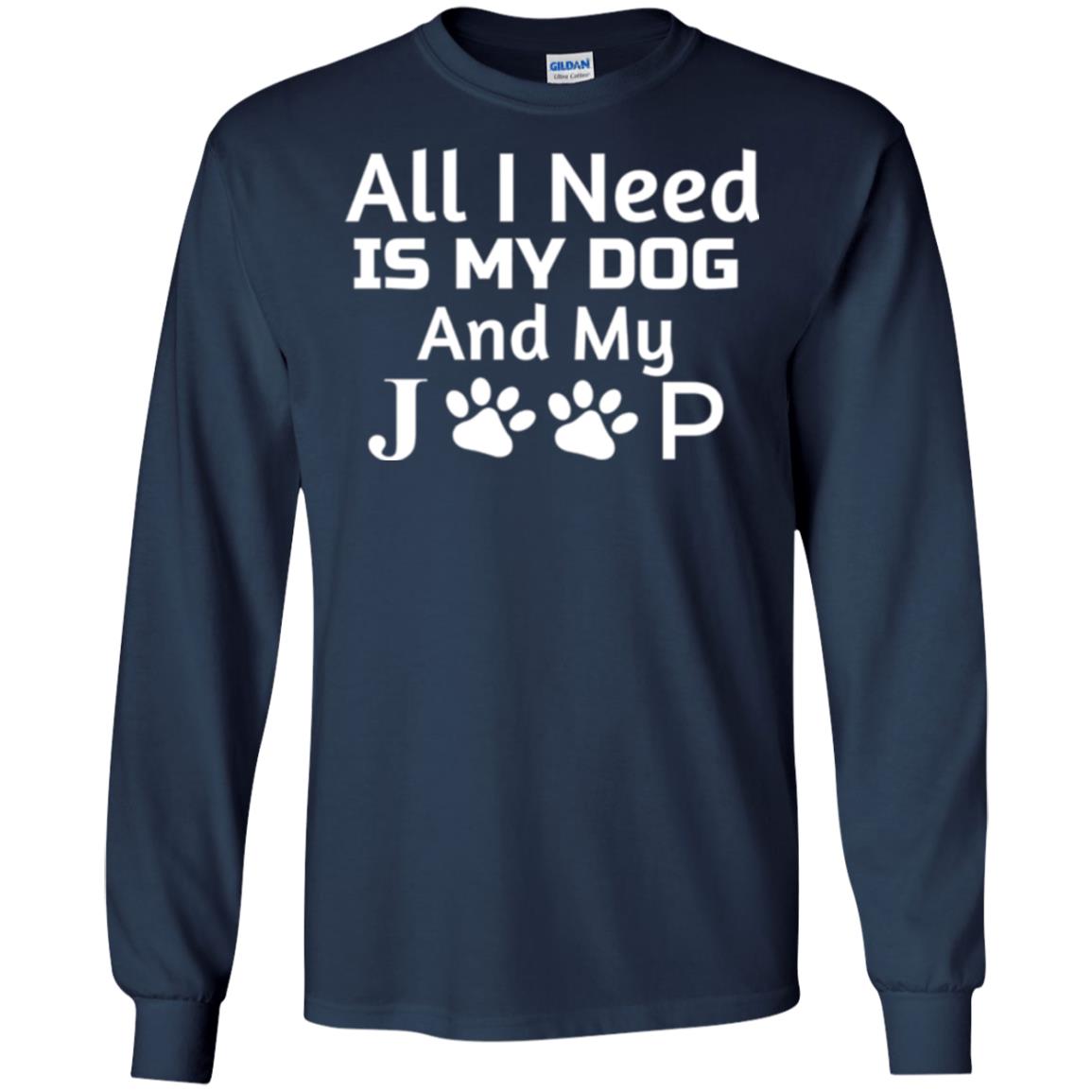 Dogs Lover T-shirt All I Need Is My Dog And My Jeep Navy