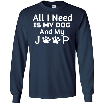 Dogs Lover T-shirt All I Need Is My Dog And My Jeep Navy