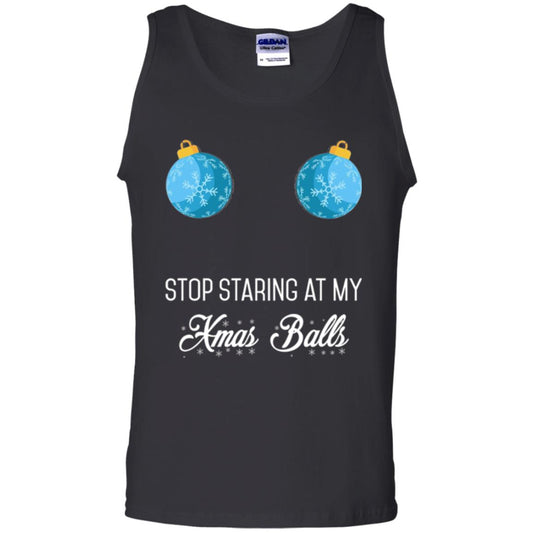 Christmas T-shirt Stop Staring At My Xmas Balls Black