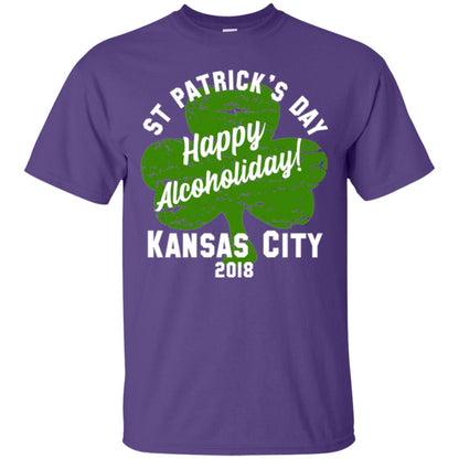 Kansas City 2018 Shamrock St Paddys Green Tshirt St. Patricks Day Purple