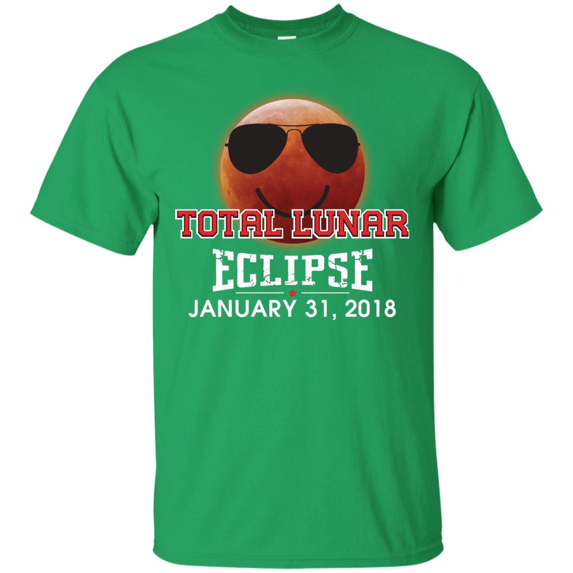 Blood Moon T-shirt Total Lunar Eclipse January 31. 2018 Irish Green