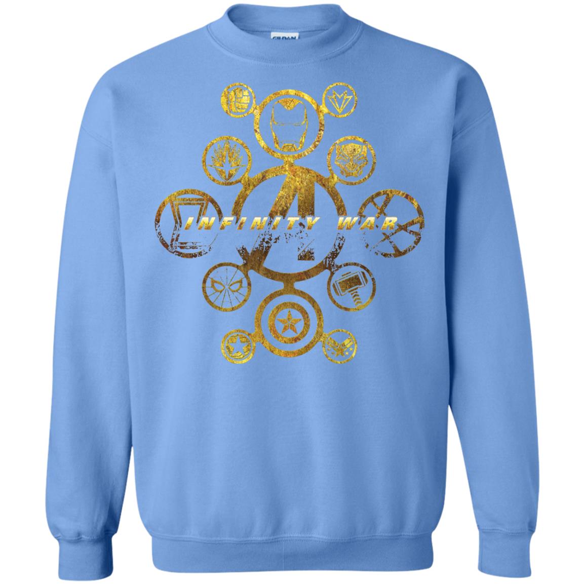 Infinity War Gold Hero Movie T-shirt Carolina Blue
