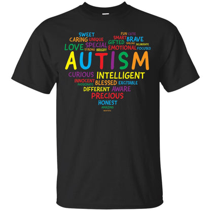 Autism Heart Autism Awareness T-shirt Black