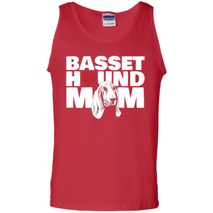 Basset Hound Mom Heart T-shirt Red